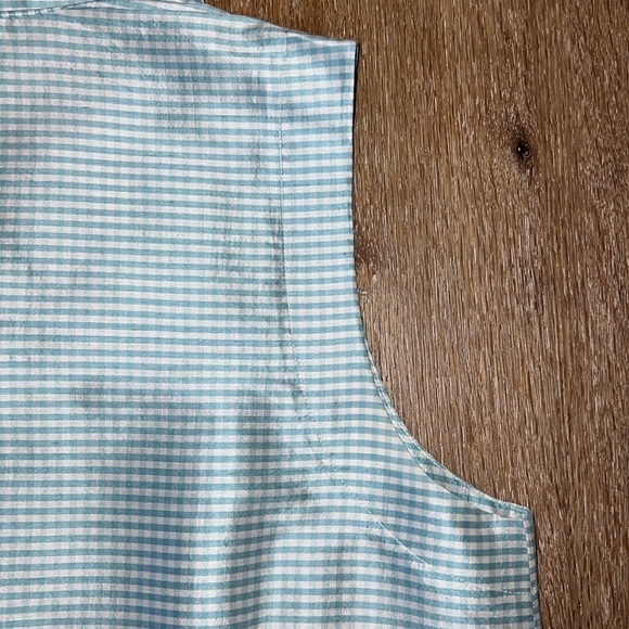 Laura Ashley 100% Silk Gingham Sleeveless Button-Down Dress Size 12 - Picture 12 of 15